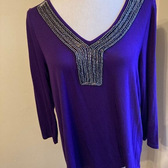 Cupio purple v-neck tunic - Picture 9 of 10